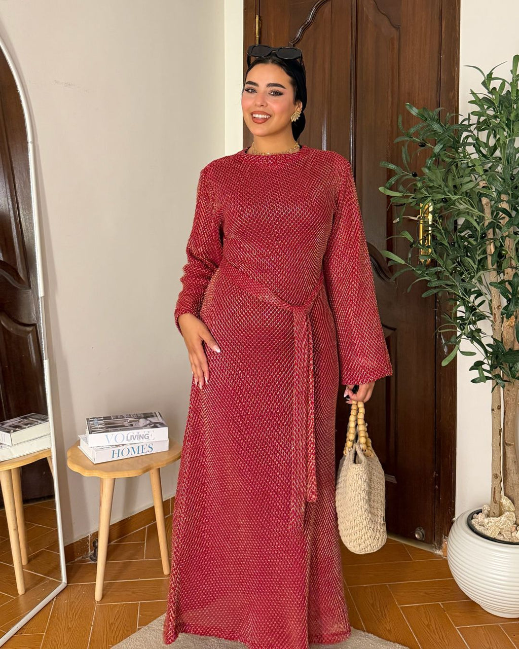 Sunkissed Mesh Dress - Maroon