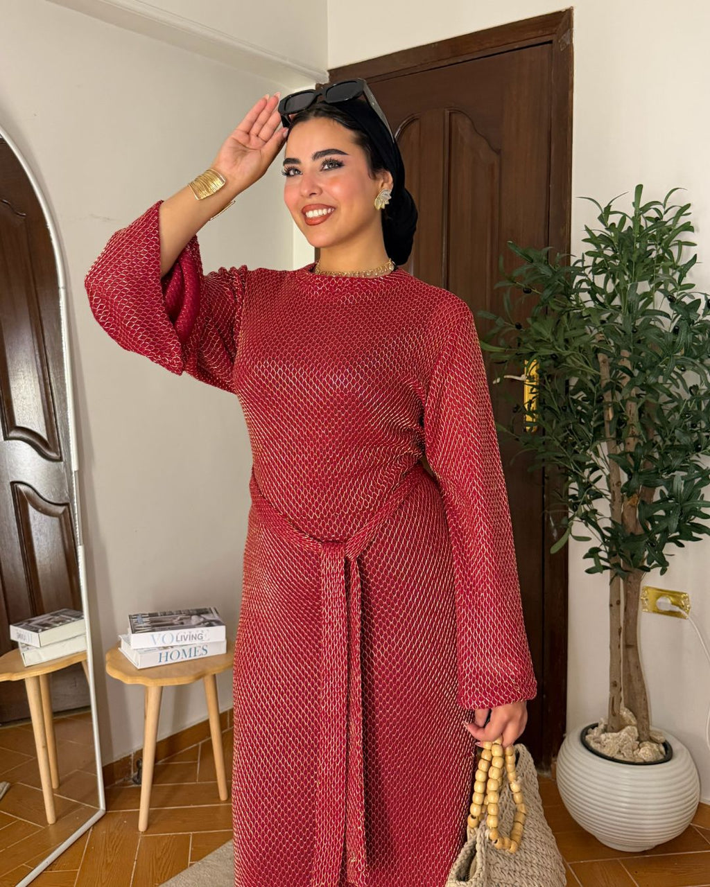 Sunkissed Mesh Dress - Maroon