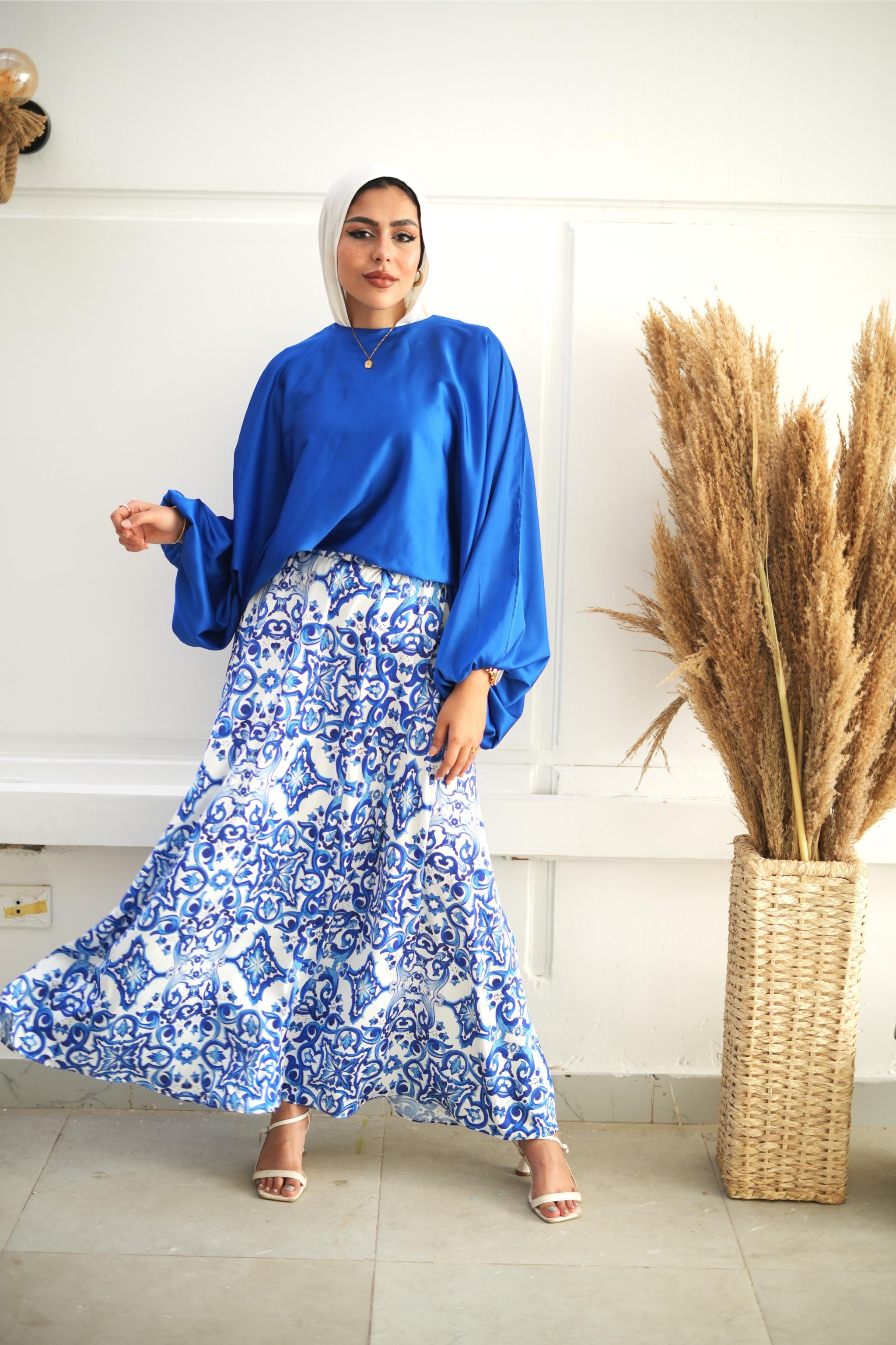 PuffSilk Blouse - Royal Blue