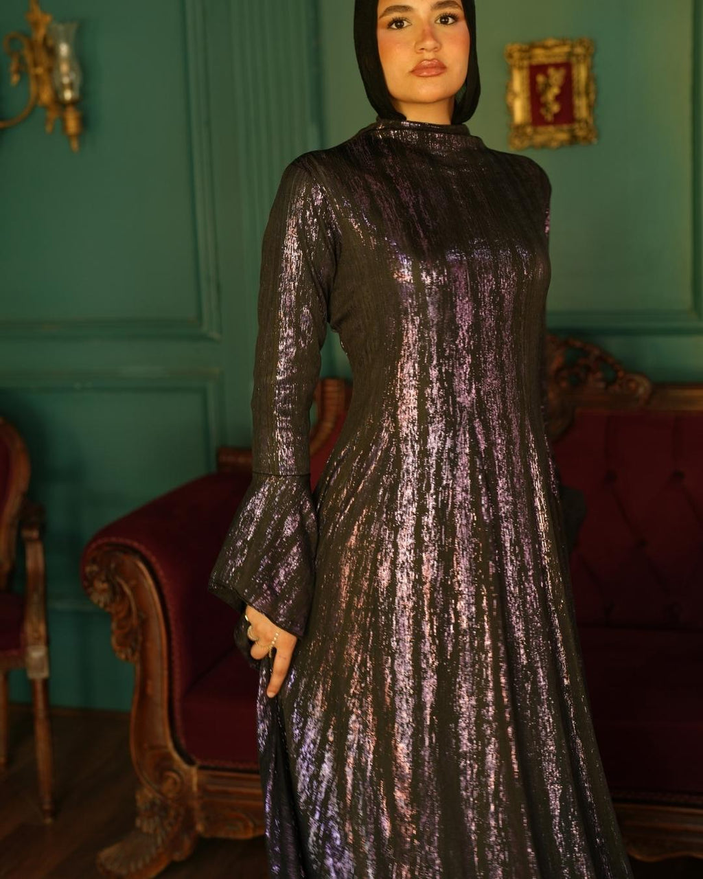Metallic Corset Dress