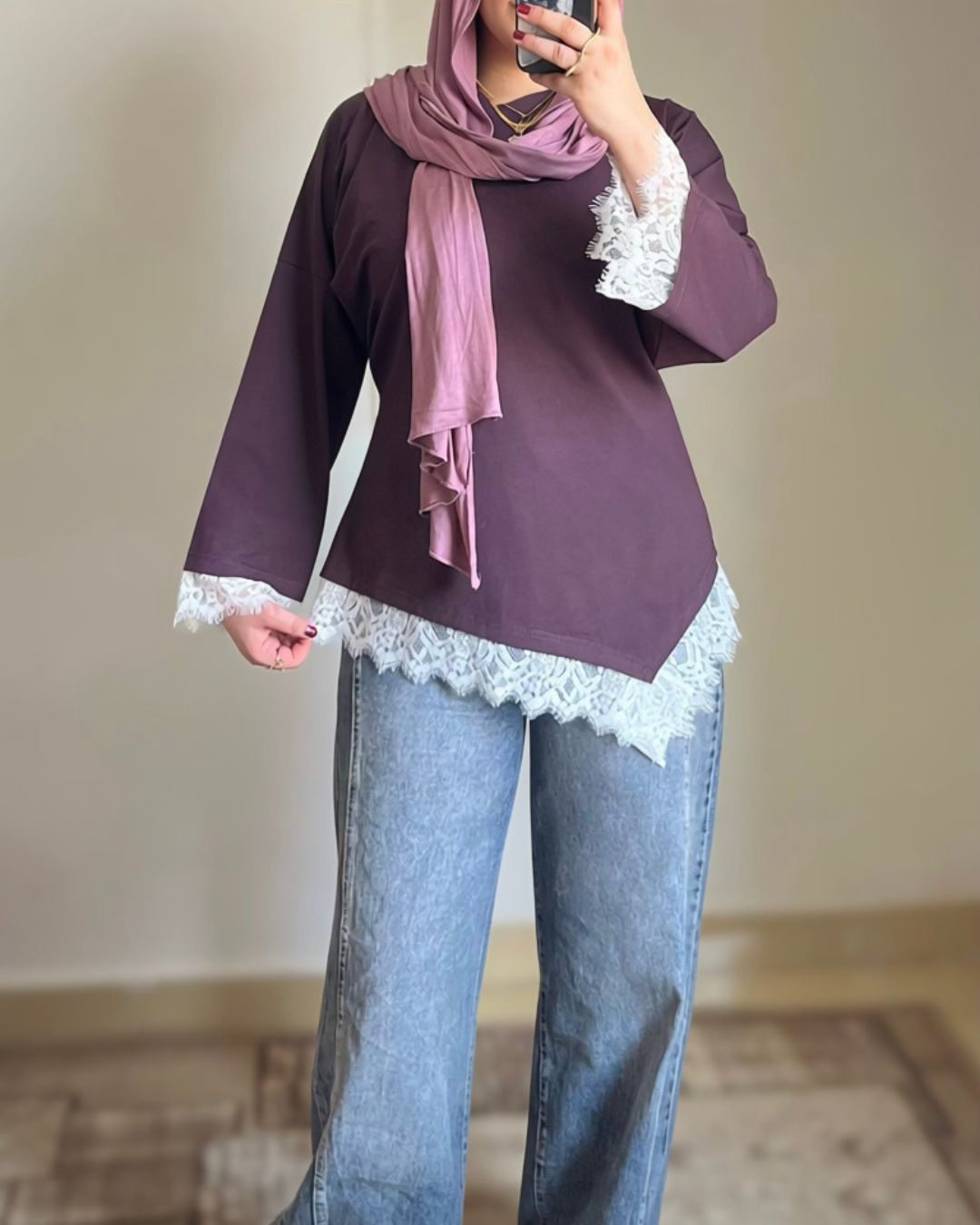 Lace T-Shirt Purple