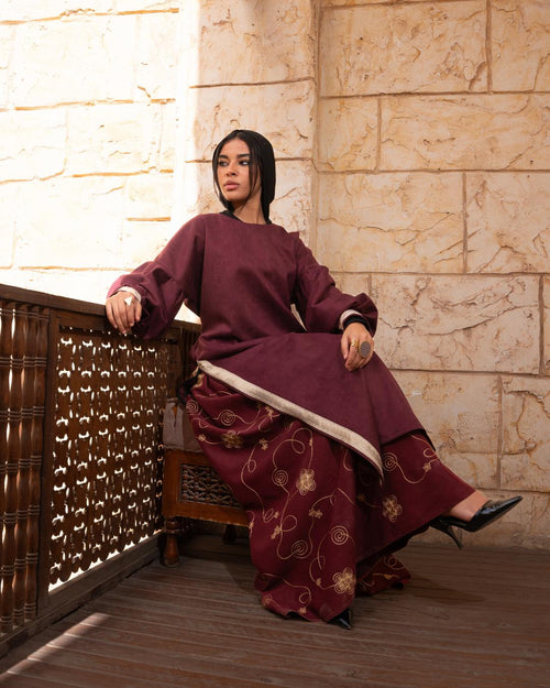 Golden Stitch Embroidered Skirt