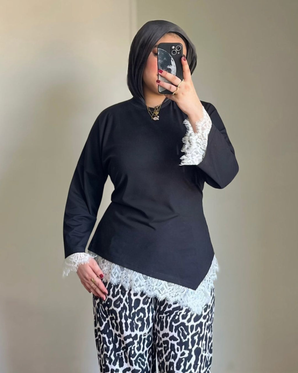Lace T-Shirt Black