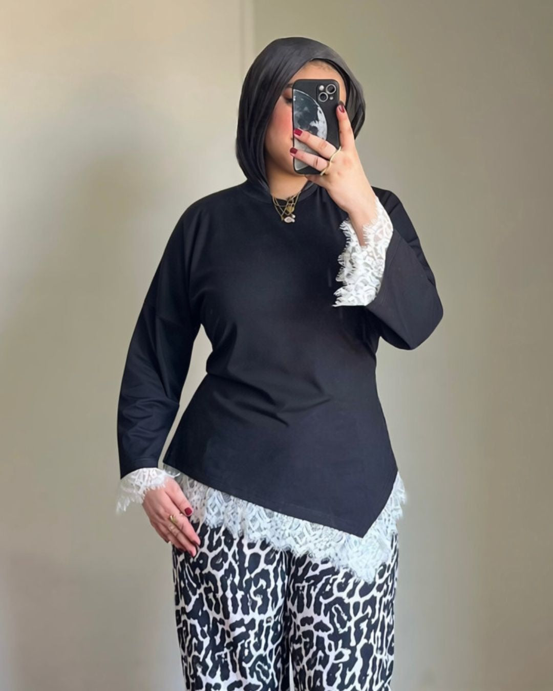 Lace T-Shirt Black