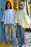 Shimmer Blouse - Mint Green