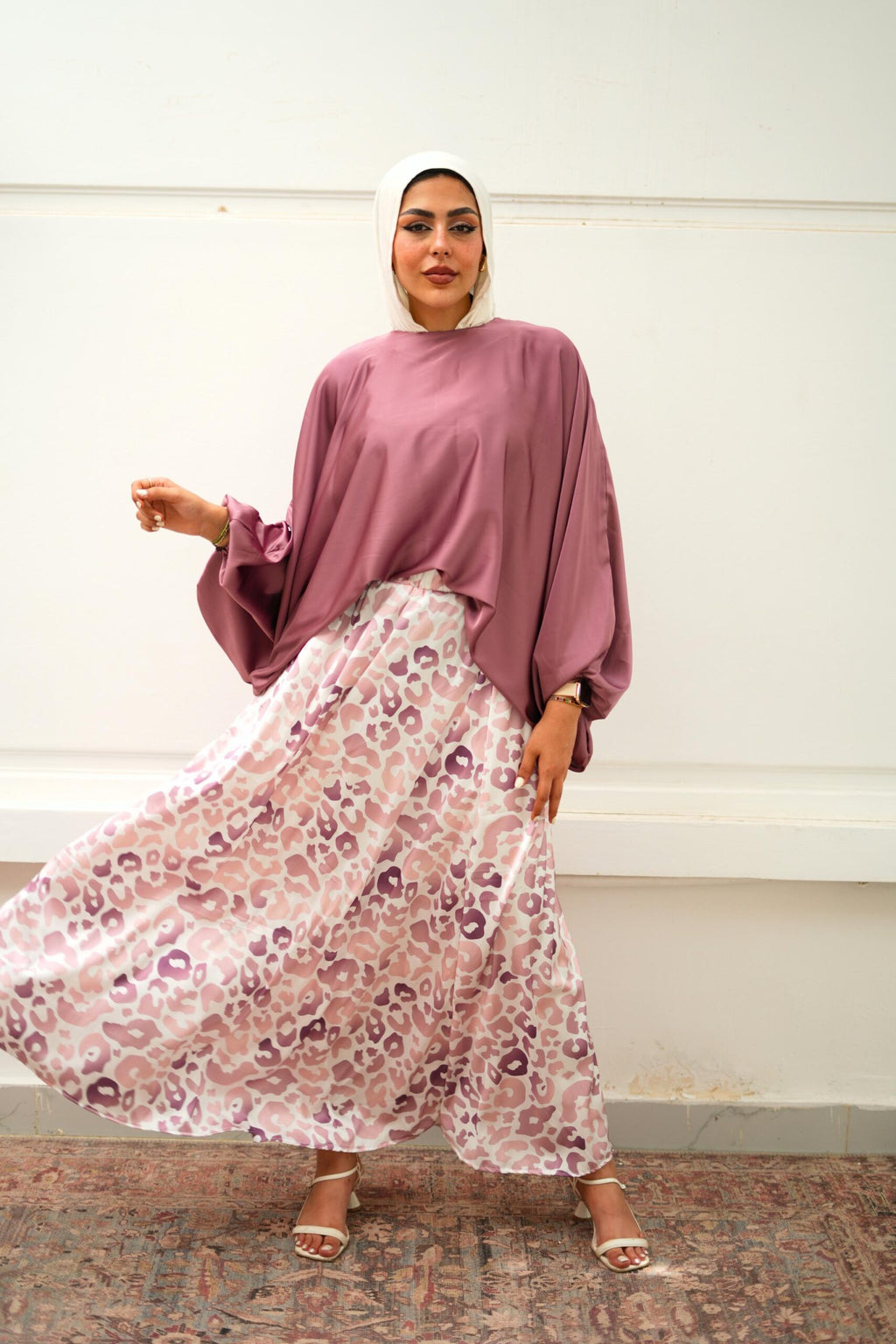 Flora Silk Skirt - Soft Cashmere image