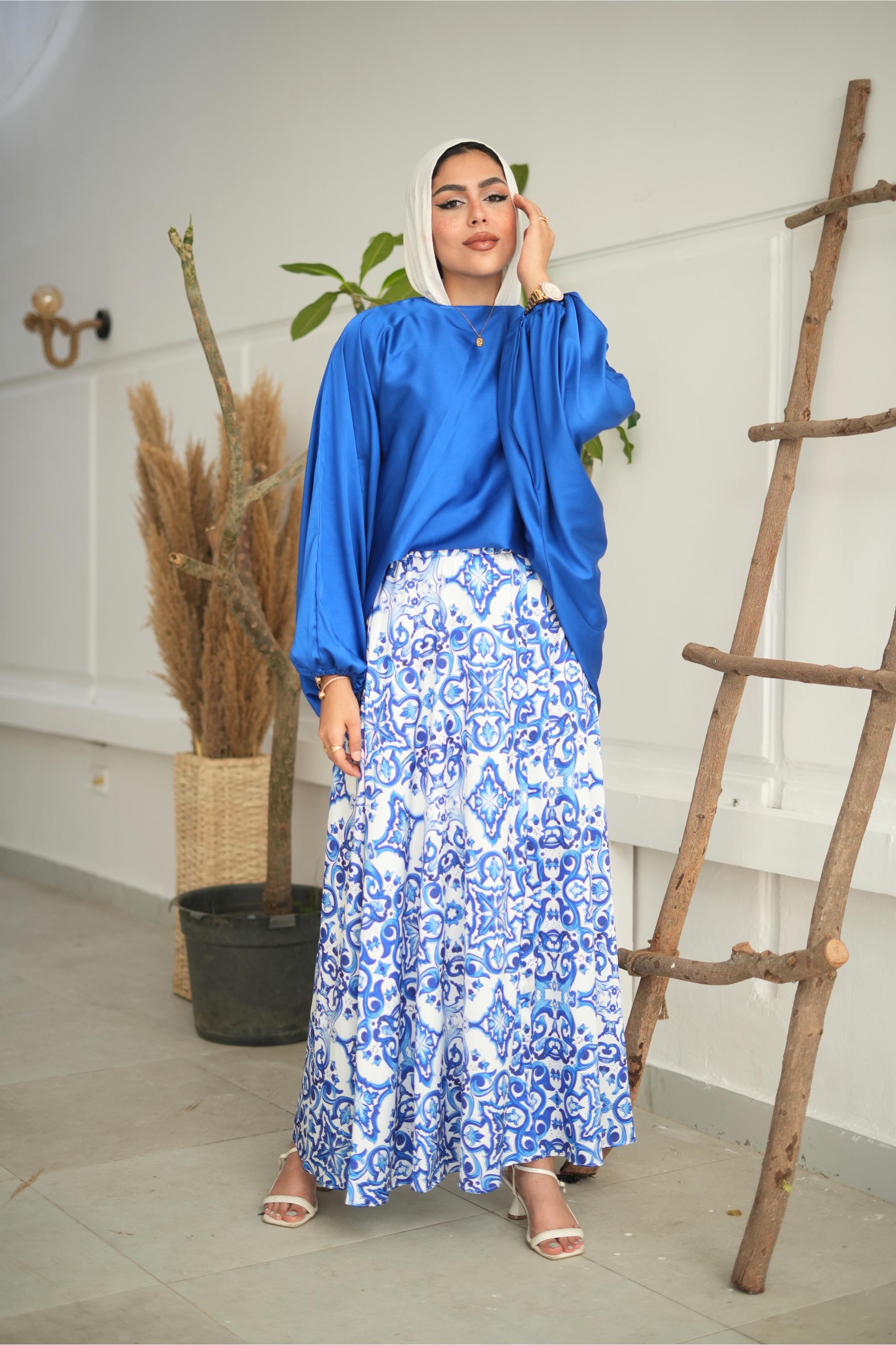 PuffSilk Blouse - Royal Blue