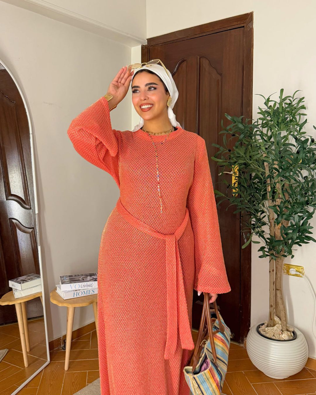Sunkissed Mesh Dress - Coral