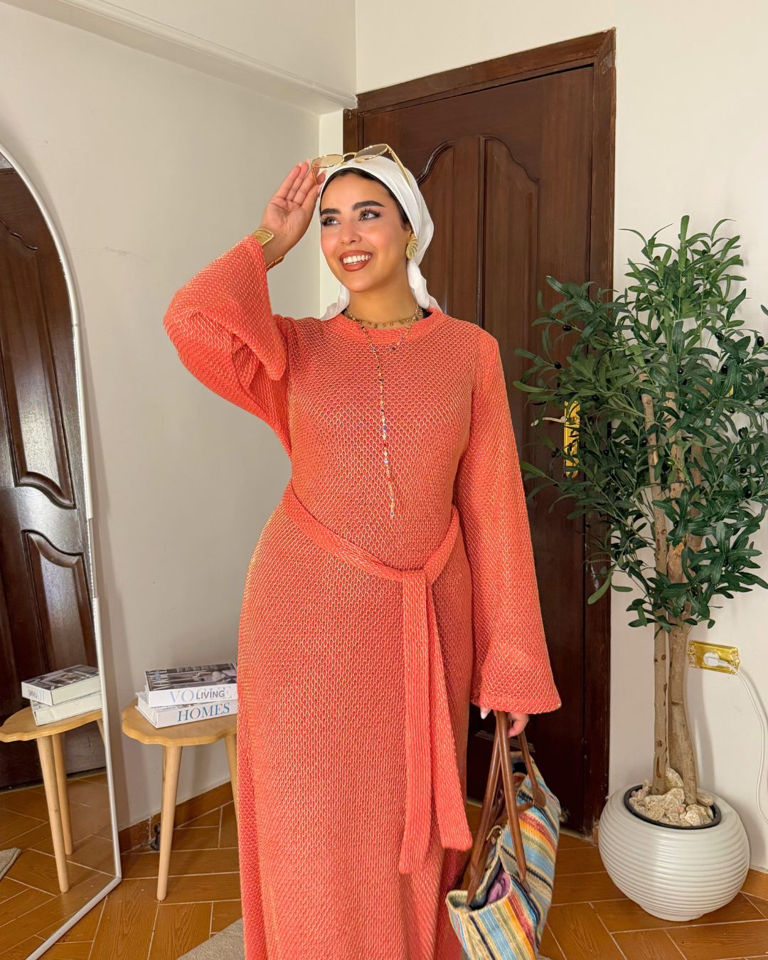 Sunkissed Mesh Dress - Coral