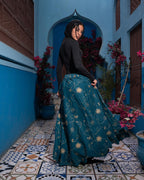 Golden Stitch Embroidered Skirt