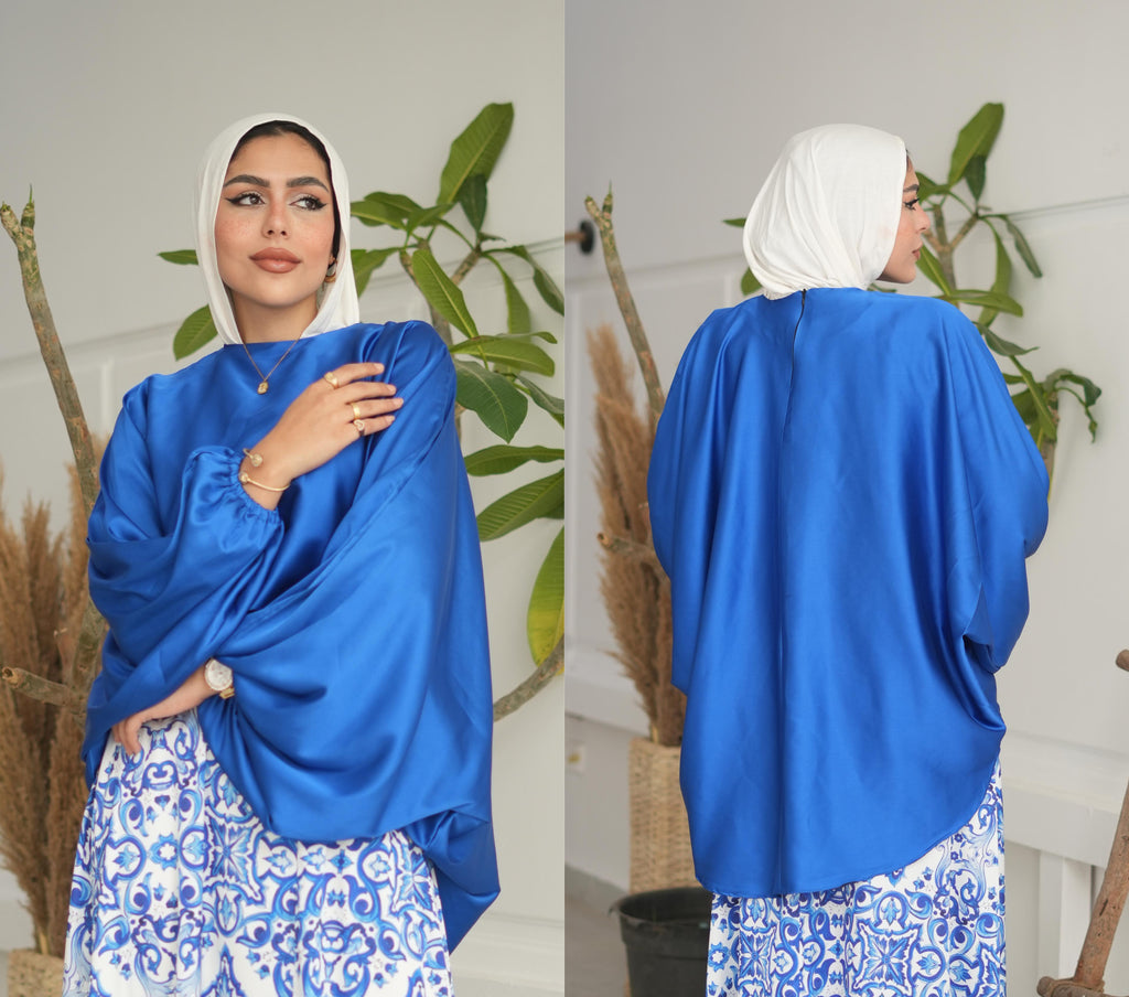 PuffSilk Blouse - Royal Blue