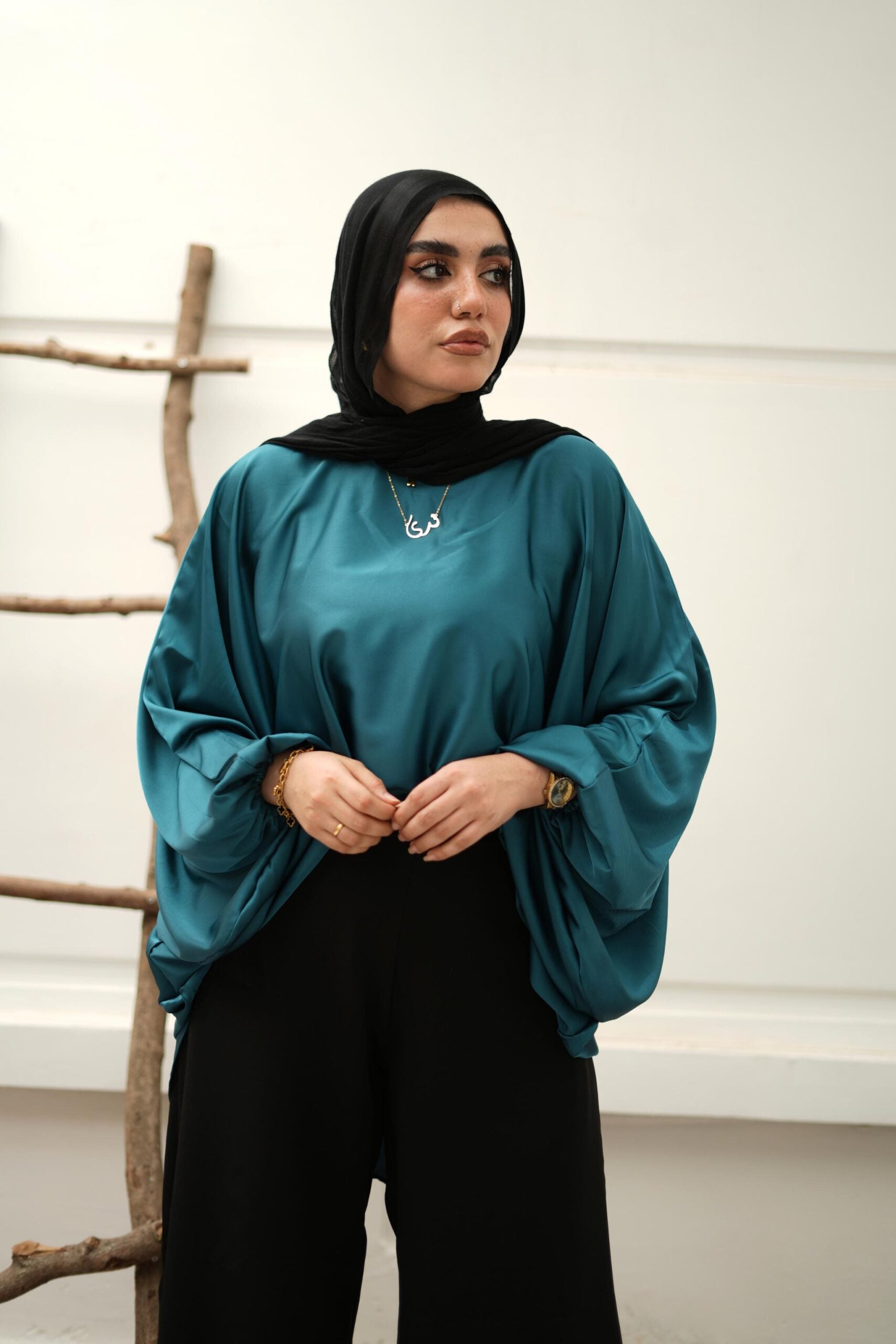 PuffSilk Blouse - Dark Teal image