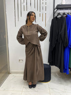 Sophie Linen Top - Brown, Medium image