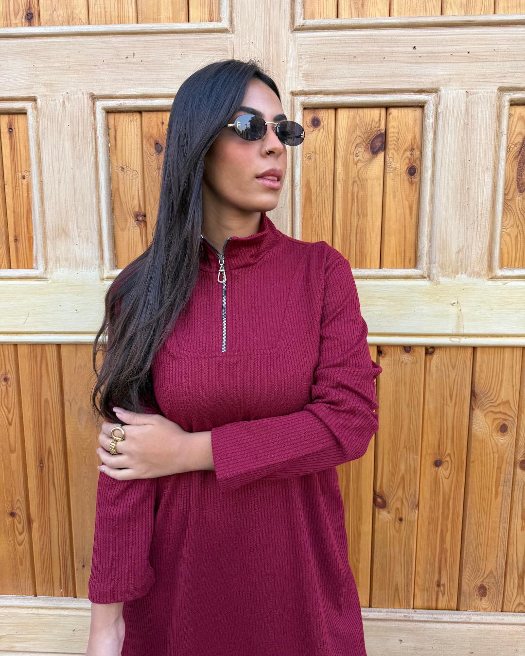 Tricot 2pcs Maxi Set - Maroon, Large image