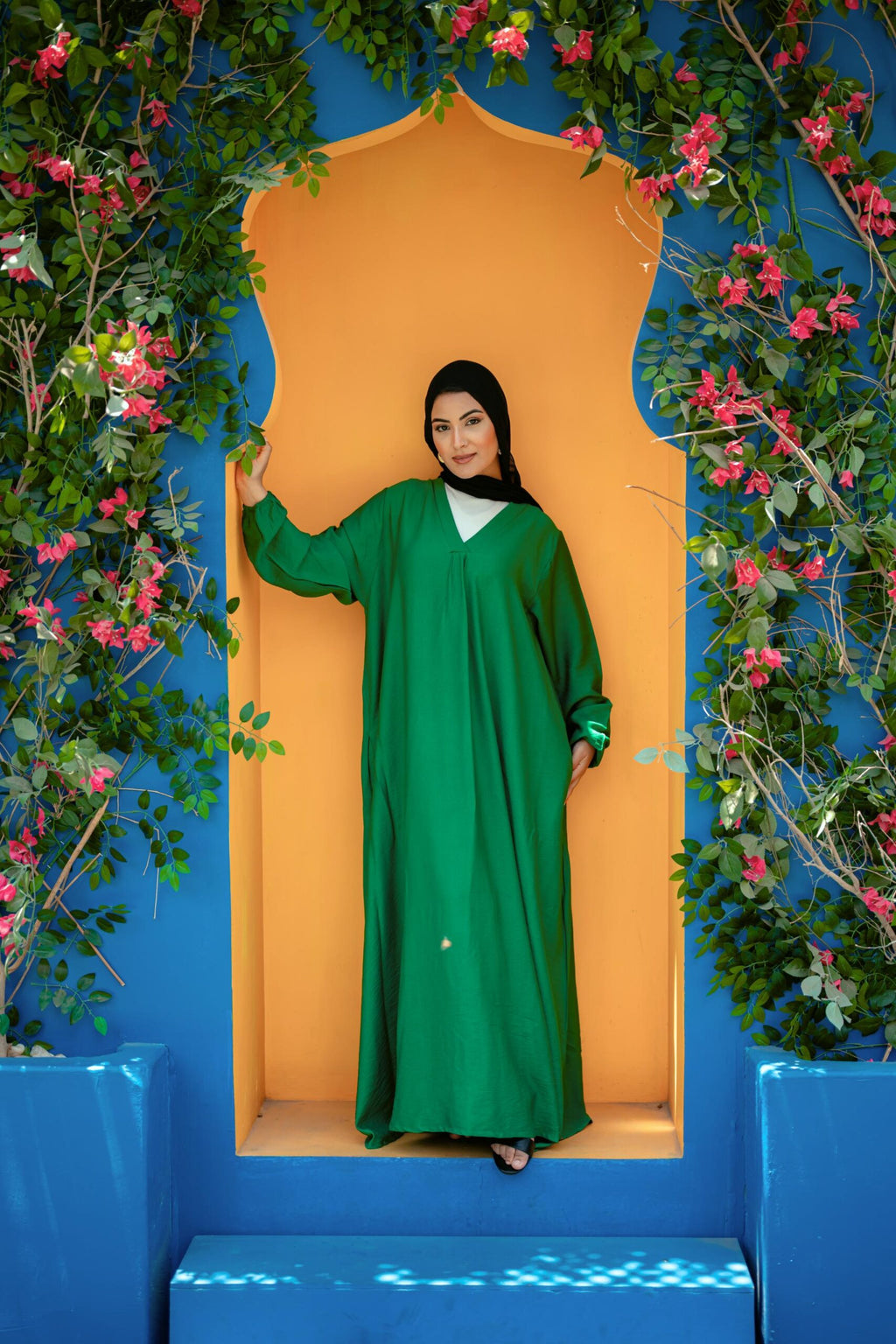 Linen VeeBreeze Dress - Green image