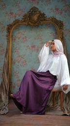 Luna Silk Skirt - Burgundy image