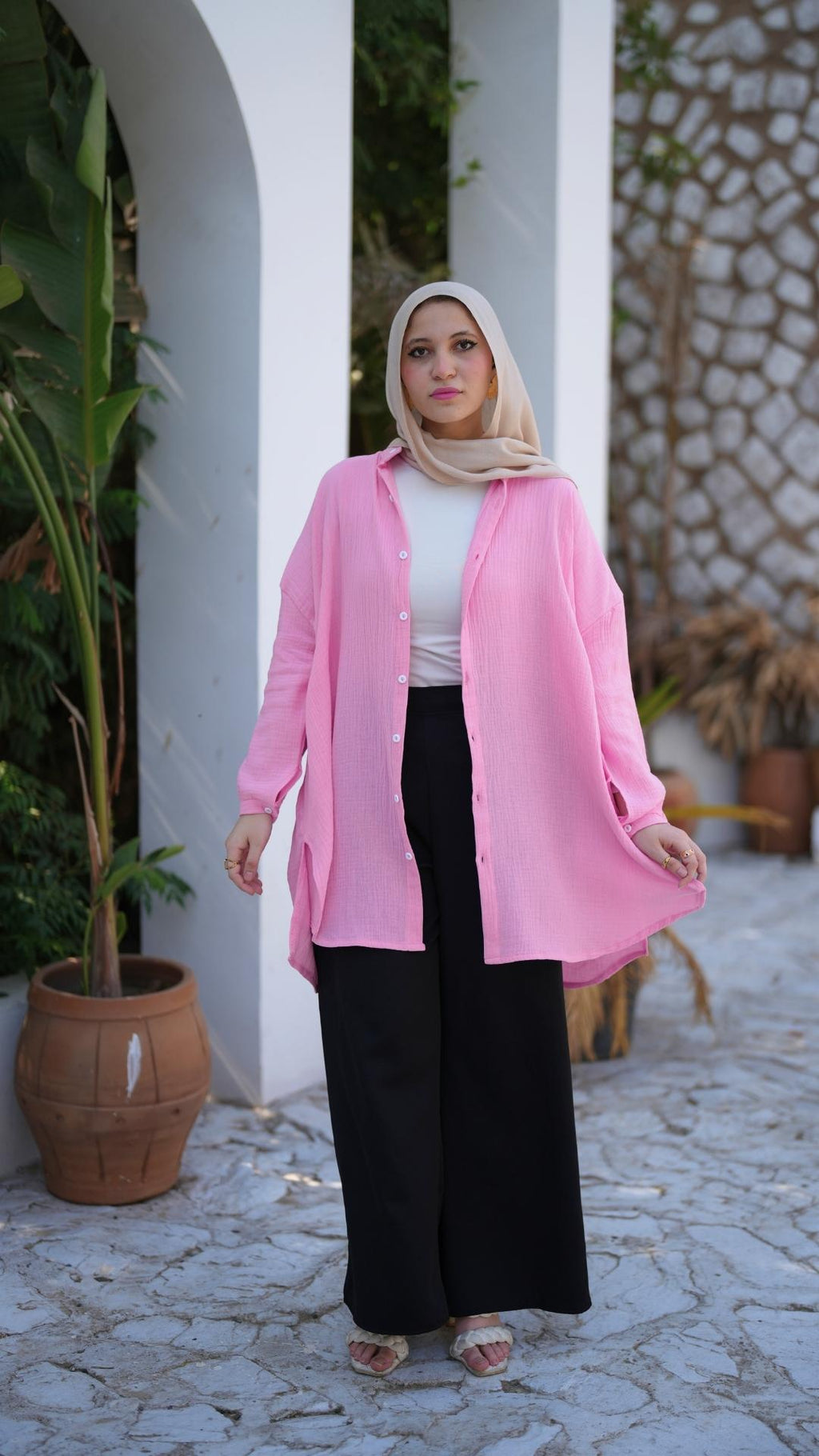 Everyday Cotton Shirt - Pink image
